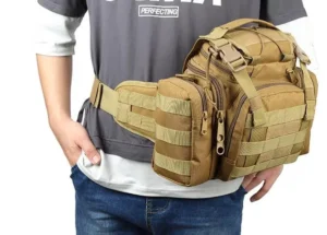 Tan tactical bag as waist pack