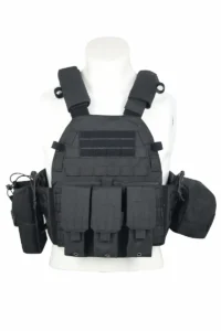chaleco táctico militar negro portaplacas