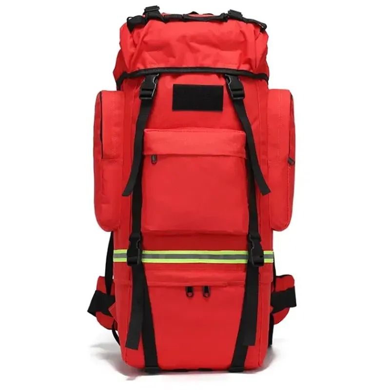 Large Red Tactical Backpack with Reflective Strips