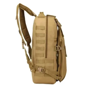 tan tactical outdoor backpack with molle webbing