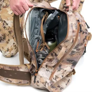 open camo hunting backpack
