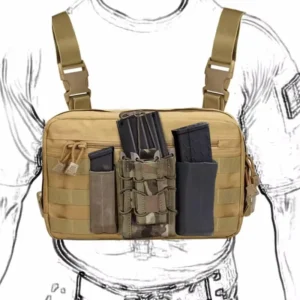 Tan tactical chest pouch