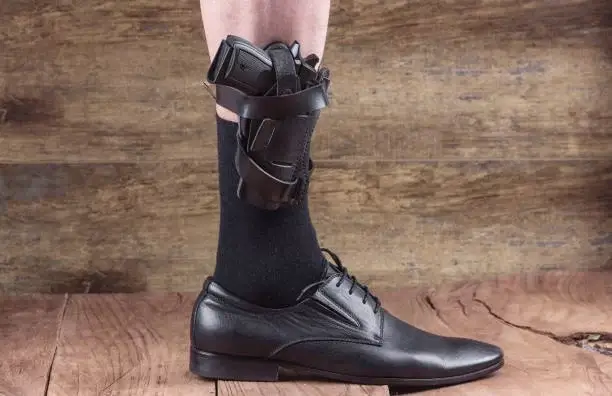a black ankle holster