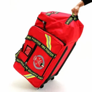 Red Fire Fighter Rolling Duffel Bag
