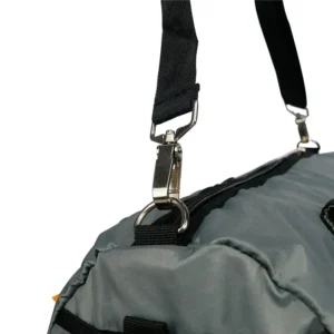 Gray gym bag with removable shoulder strap