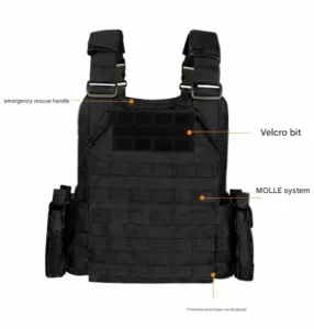 black molle tactical vest