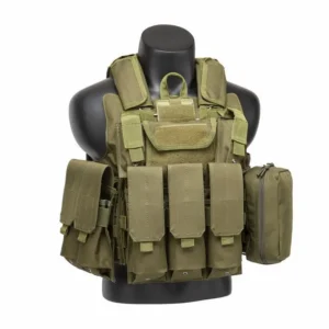 tan modular tactical vest on mannequin