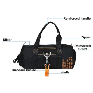 black outdoor waterproof fitness bag