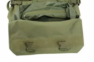 top flap secured by buckles