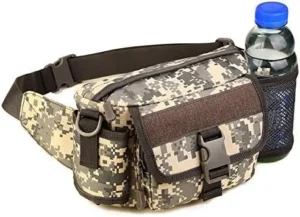Camo Tactical Waist Bag with Bottle Holder