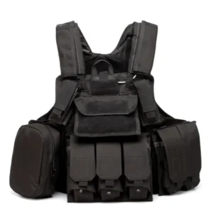 black tactical vest for airsoft