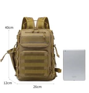 dimensions of a tan tactical backpack