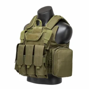 tan tactical vest with utility pouches