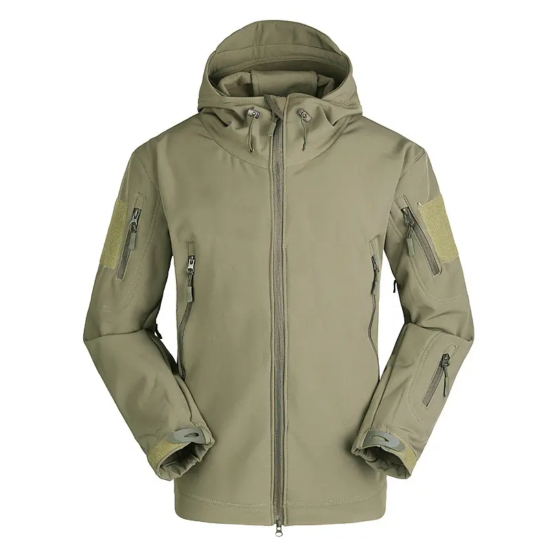 jaket taktis berwarna hijau