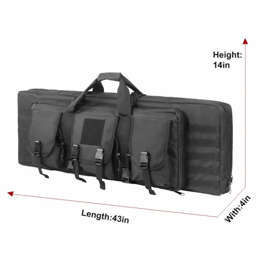 Black 43 Inch Tactical Double Rifle Case