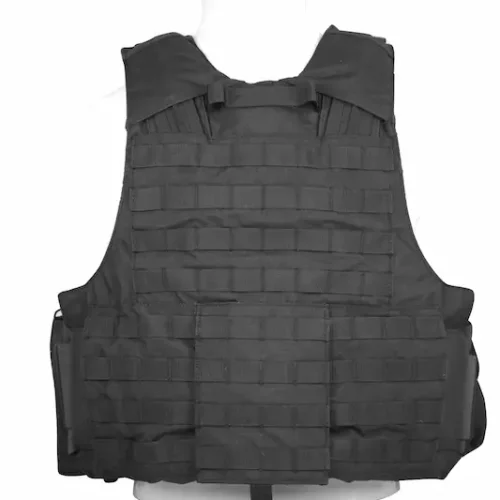 Black Heavy-Duty Tactical Vest (MOLLE webbing)