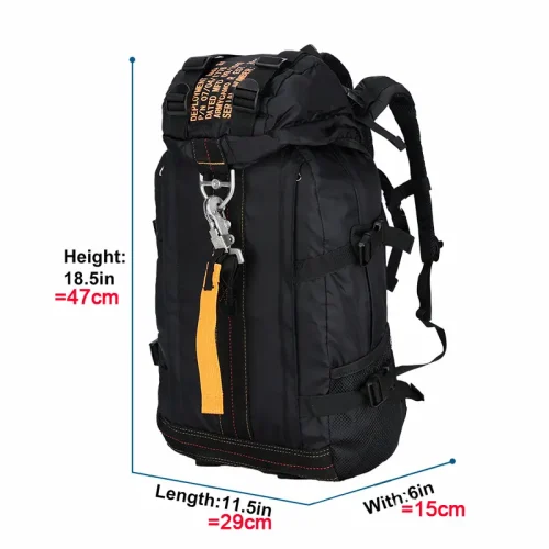 Black Tactical Nylon Hiking Backpack