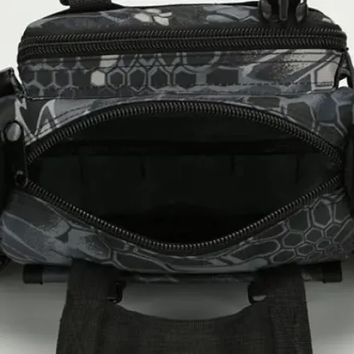 Black patterned camo waist pack