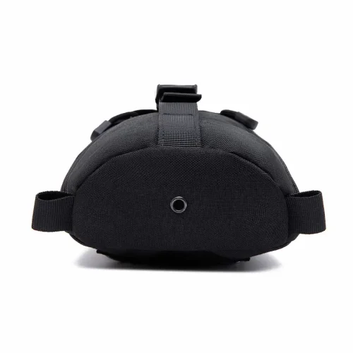 Black tactical medical pouch with drainage hole