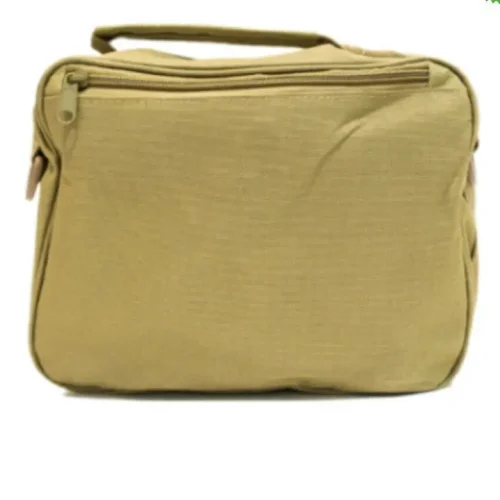coyote tan tactical hygiene kit with carry handle back view