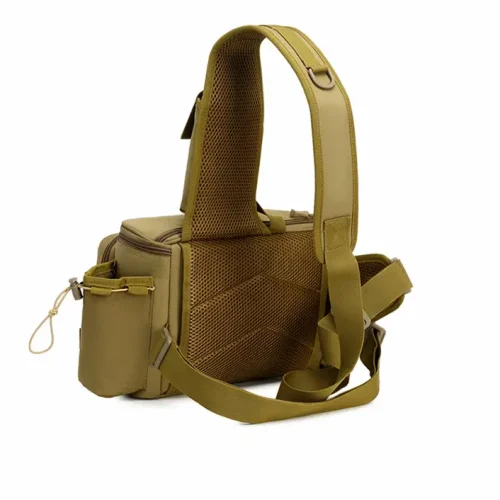 tan tactical sling bag for fishing