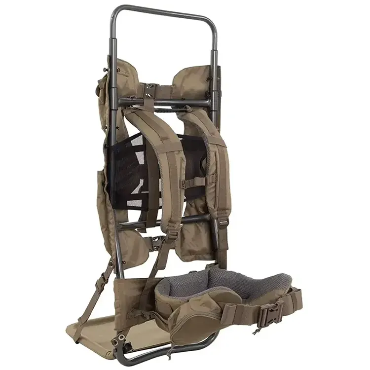 an external frame for a tactical backpack with straps and hip belt