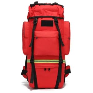 Ransel Taktis Merah Besar dengan Strip Reflektif