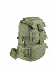 OD zaļa taktiskā mugursoma ar sānu kabatām ar rāvējslēdzēju