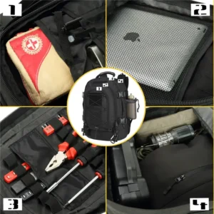 schwarzer taktischer Outdoor-Rucksack mit Laptop-Fach