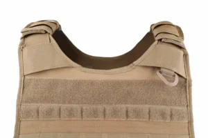 chest hook-and-loop panel and shoulder D-ring