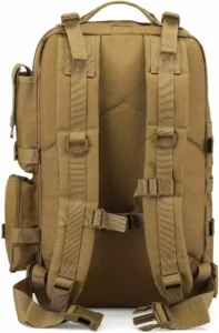 coyote tan outdoor tactical backpack with adjustable straps