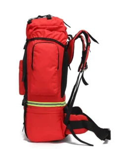 large red tactical rescue backpack