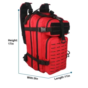 laser cut red tactical backpack