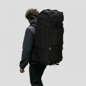 people wearing large tactical hiking rucksack