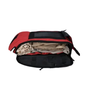 червена модулна раница за първа помощ (с дрехи вътре)