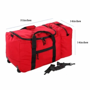 красная тактическая сумка на колесиках