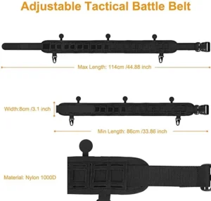 Schwarzer verstellbarer MOLLE-Kampfgürtel