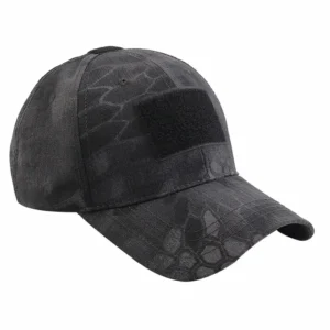 Black camo tactical cap with Velcro