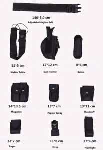 Černá sada taktických hlídkových opasků