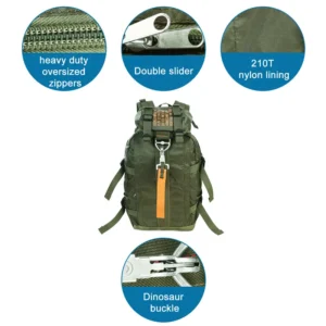 Green outdoor travel backpack