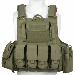Rompi Airsoft MOLLE Hijau OD yang Dapat Disesuaikan