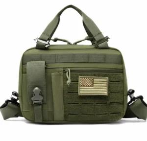 Olijfgroene tactische boodschappentas met USA vlag patch