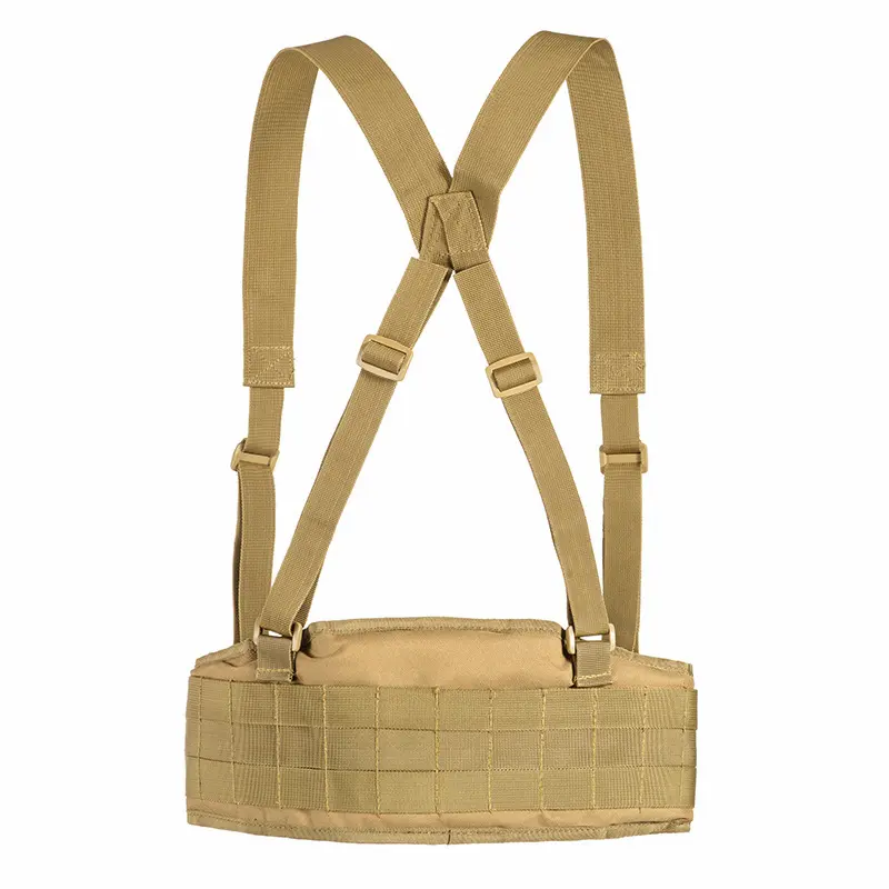 Cinto tático Tan MOLLE com suspensórios
