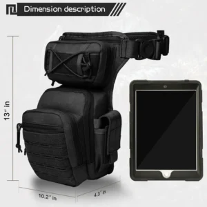 black tactical thigh pack