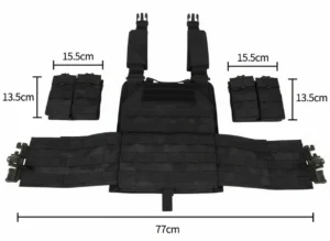 svart taktisk väst plåthållare