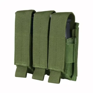 올리브 그린 트리플 매거진 파우치