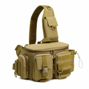 tan tactical fishing sling bag