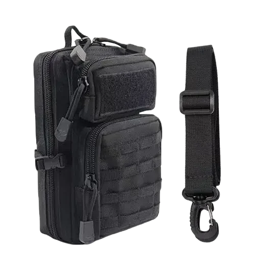 Svart konvertibel midja axel taktisk väska