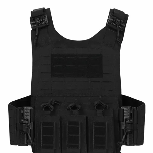 Black Tactical MOLLE Vest with Quick-Release System