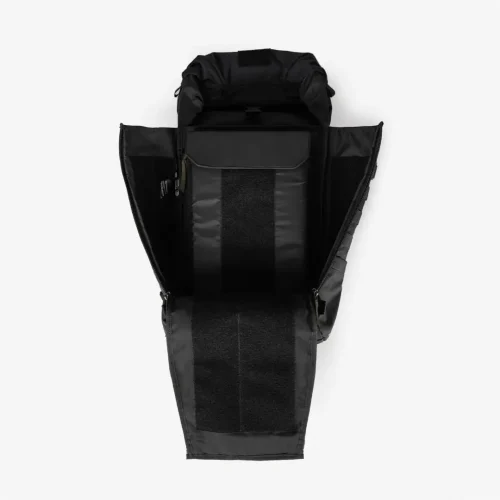 Sac à dos tactique noir, entièrement ouvert (poches intérieures en Velcropocket)